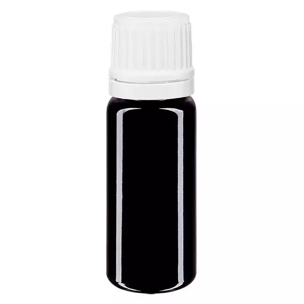 Apothekenflasche violett 10ml Schraubverschluss weiß Originalitätsverschluss Apothekenflasche violett 10ml Schraubverschluss weiß Originalitätsverschluss