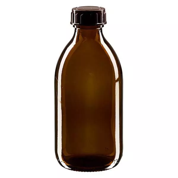 250ml Medizinflasche braun, mit Verschluss braun ApoGlas 250ml Medizinflasche braun, mit Verschluss braun ApoGlas