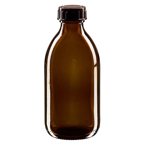 250ml Medizinflasche braun, mit Verschluss braun ApoGlas 250ml Medizinflasche braun, mit Verschluss braun ApoGlas