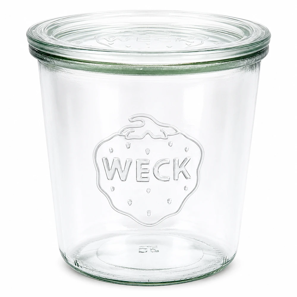 580ml Sturzglas mit Glasdeckel WECK RR100 WECK Sturzglas 580ml mit Glasdeckel RR100 Einmachglas transparent für Konservierung und Vorratshaltung