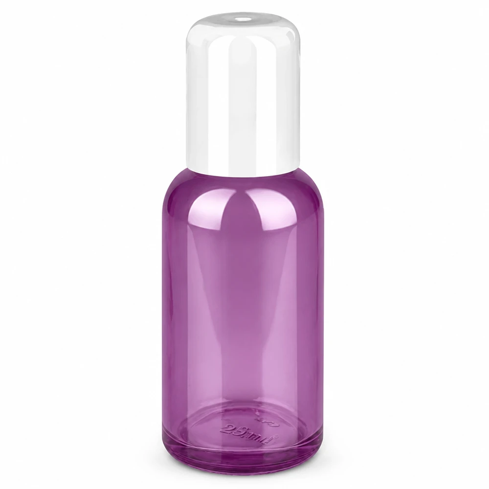 30ml Roll-On Flasche weiss Standard PurpleLine UT18/30 30ml Kosmetikflasche mit Roll-On Funktion aus violettem Glas für Seren und Öle