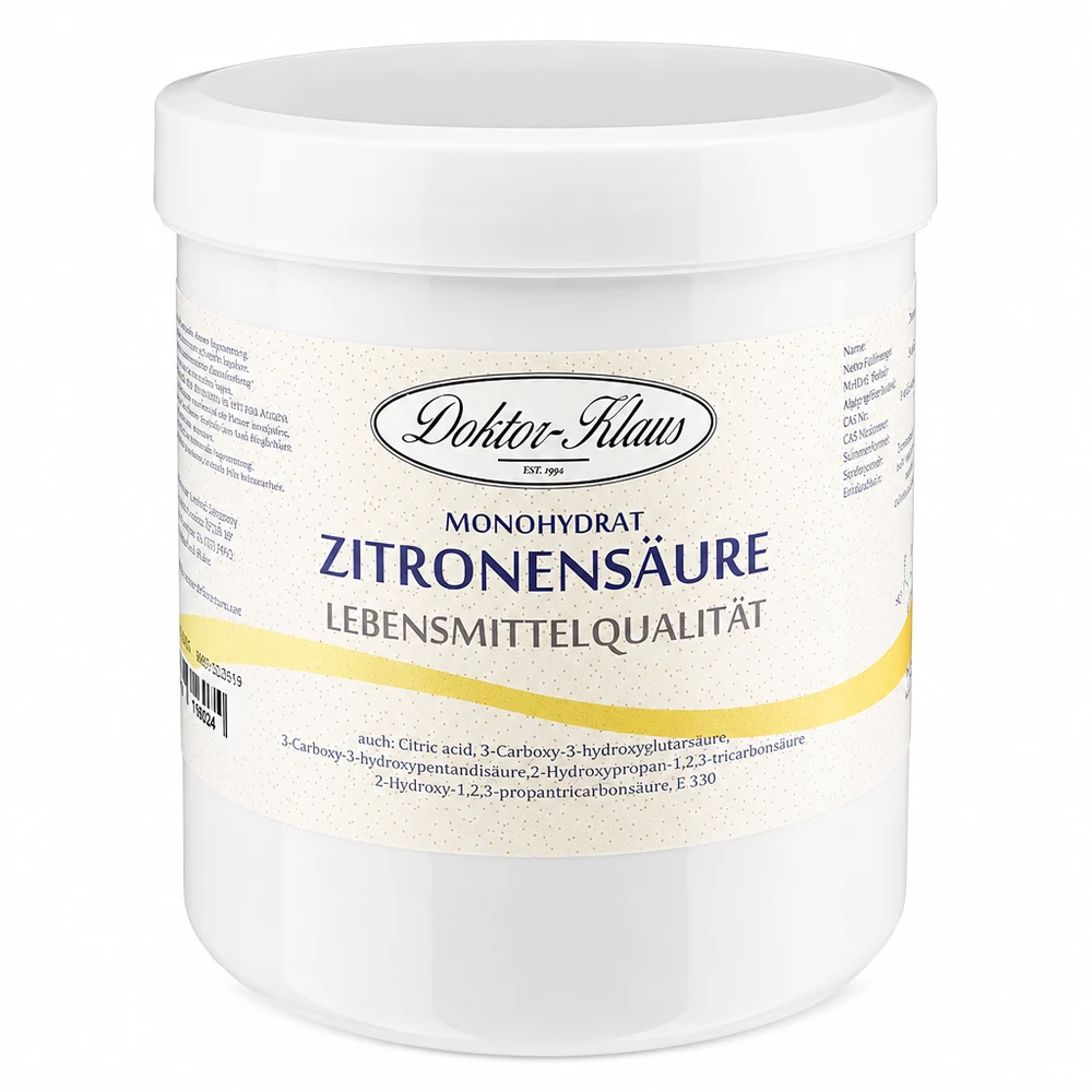 Zitronensäure 500g Doktor-Klaus 500g Zitronensäure Doktor-Klaus in runder weißer Dose ideal zum Entkalken und Reinigen