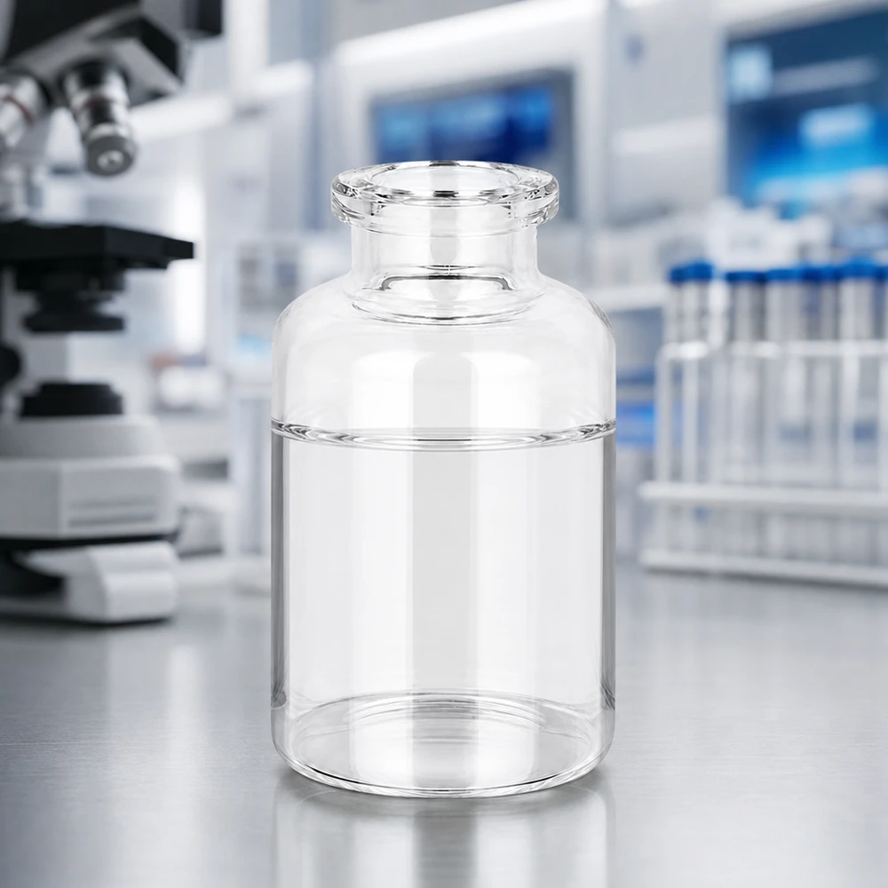 Injektionsflasche Klarglas 20ml 20ml Klarglas Vial mit geradem Korpus und typischem Einzug am Flaschenhals Laborumgebung