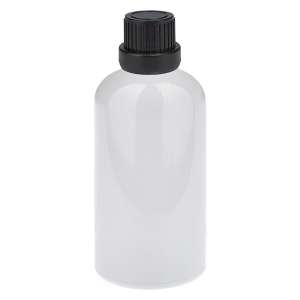100ml Flasche 11mm Schraubverschluss schwarz Originalitätsverschluss WhiteL. UT18/100