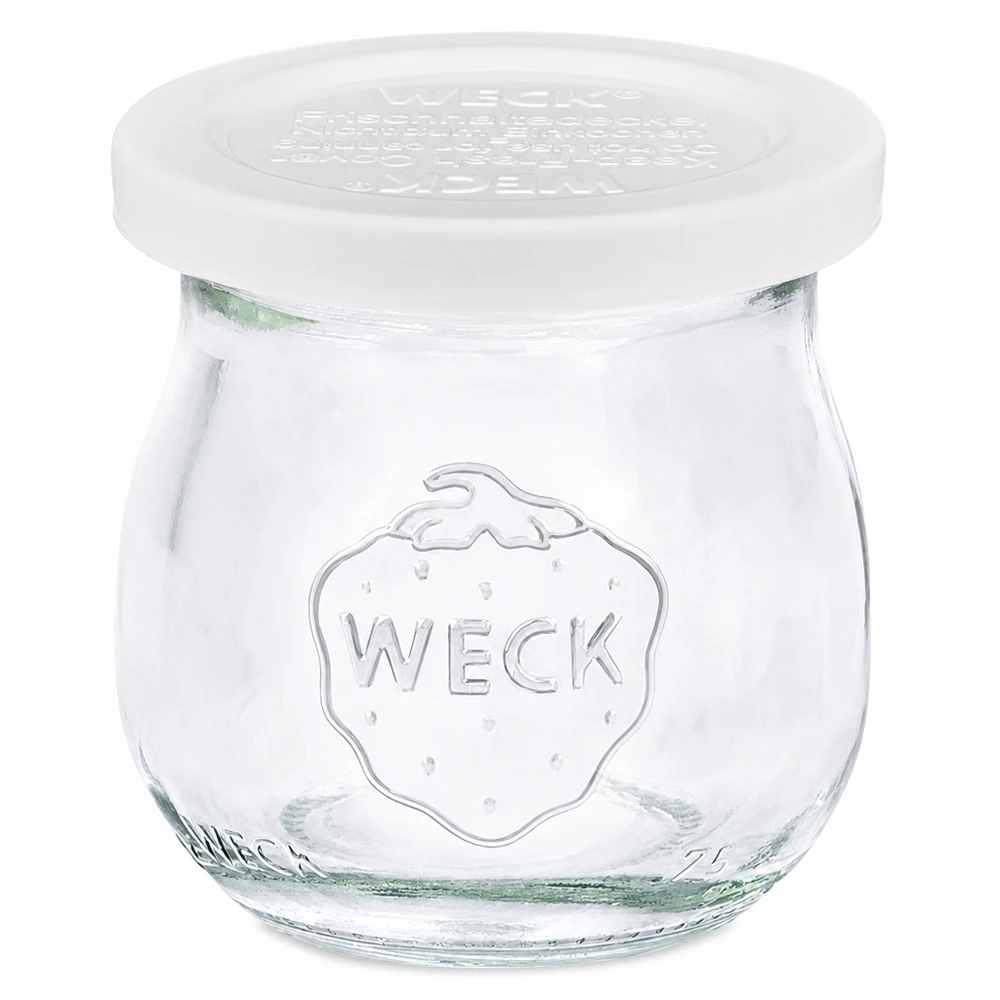WECK Tulpenglas 75ml mit weißem Frischedeckel RR40 Einmachglas aus Glas für Marmelade und Konserven