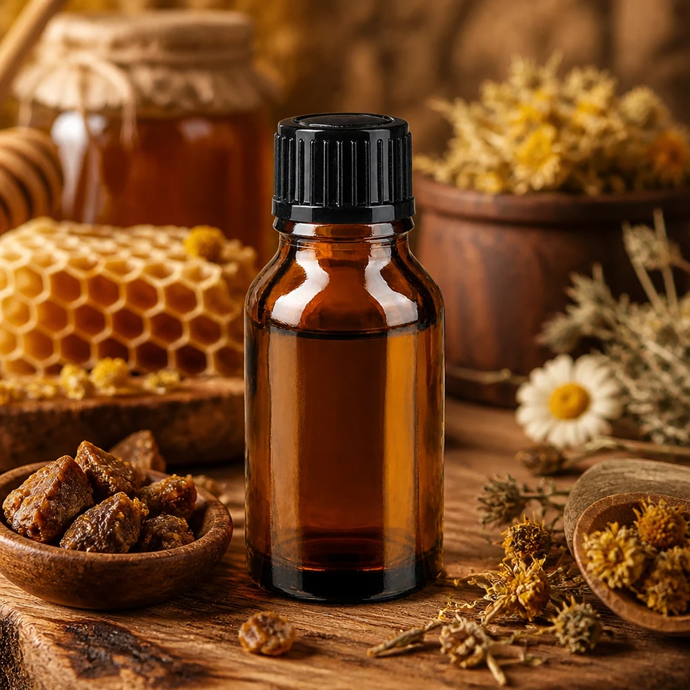 Apothekerflasche 15ml Braunglas mit 1mm Tropfer für Naturheilkunde und Propolis-Extrakte