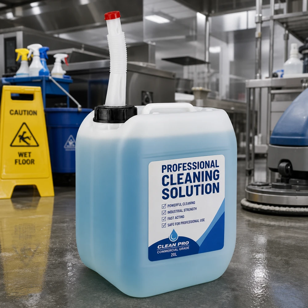 Gewerblicher 5L Kanister mit Flex-Ausgießer im Einsatz einer professionellen Großküche
