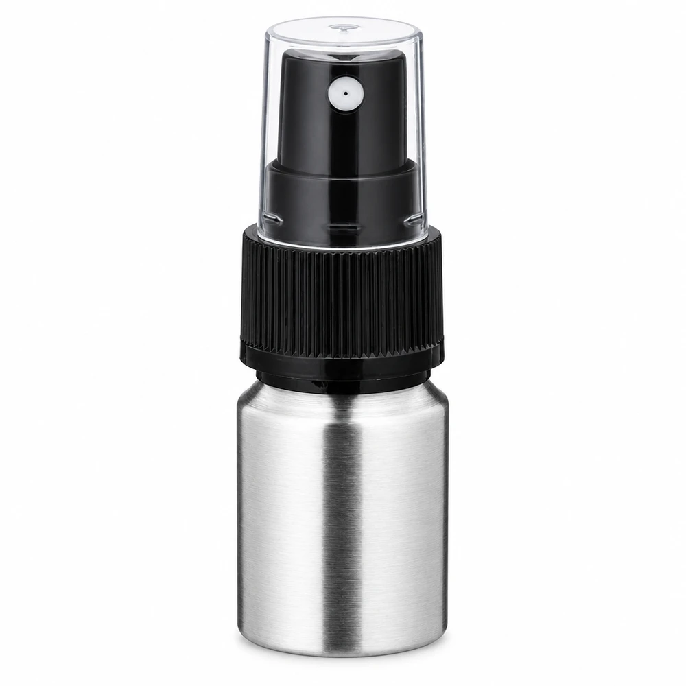 10ml geschliffene Aluflasche mit Zerstäuber Kleine Zerstäuberflasche 10ml Alu mit Sprühkopf für Parfüm Öle und flüssige Kosmetik