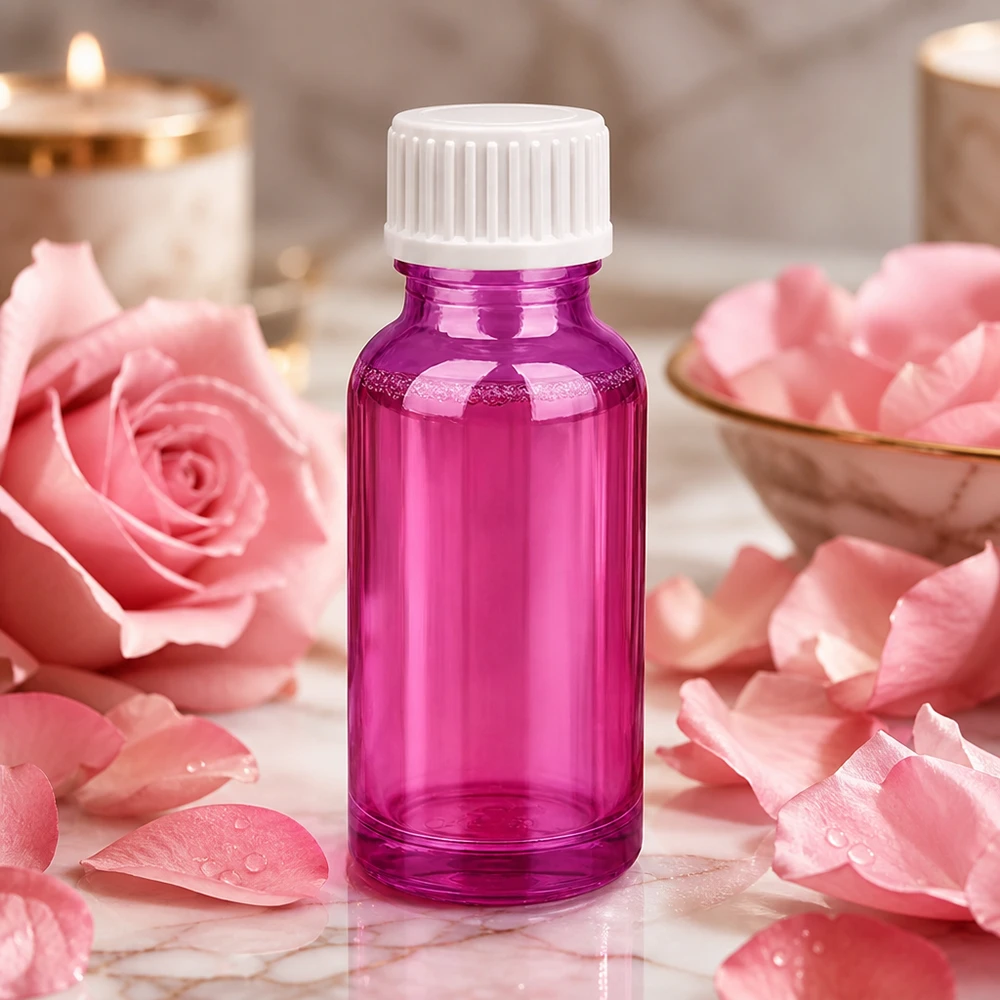20ml (Globuli)Flasche 3mm Giessring weiß Standard PurpleLine.UT18/20 Handliche 20ml Aromaflasche aus getöntem Glas zum Schutz lichtempfindlicher Substanzen