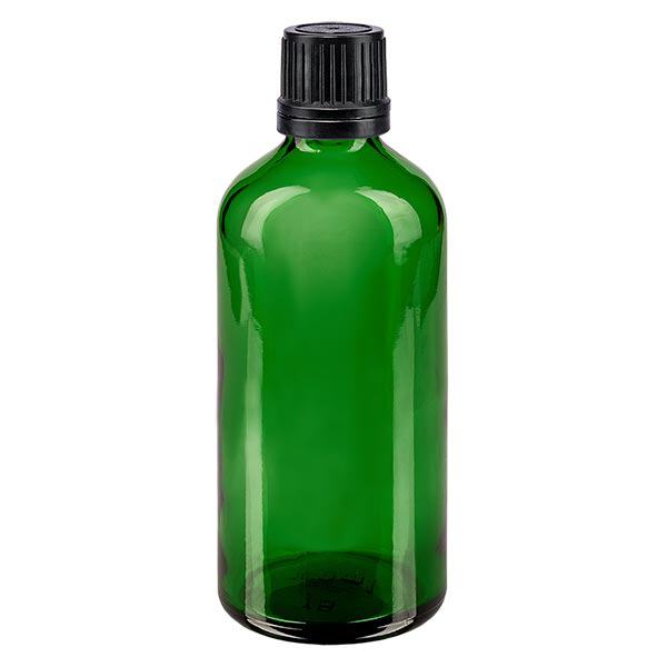 Apothekenflasche grün 100ml Schraubverschluss schwarz Giessring Originalitätsverschluss Apothekenflasche grün 100ml Schraubverschluss schwarz Giessring Originalitätsverschluss