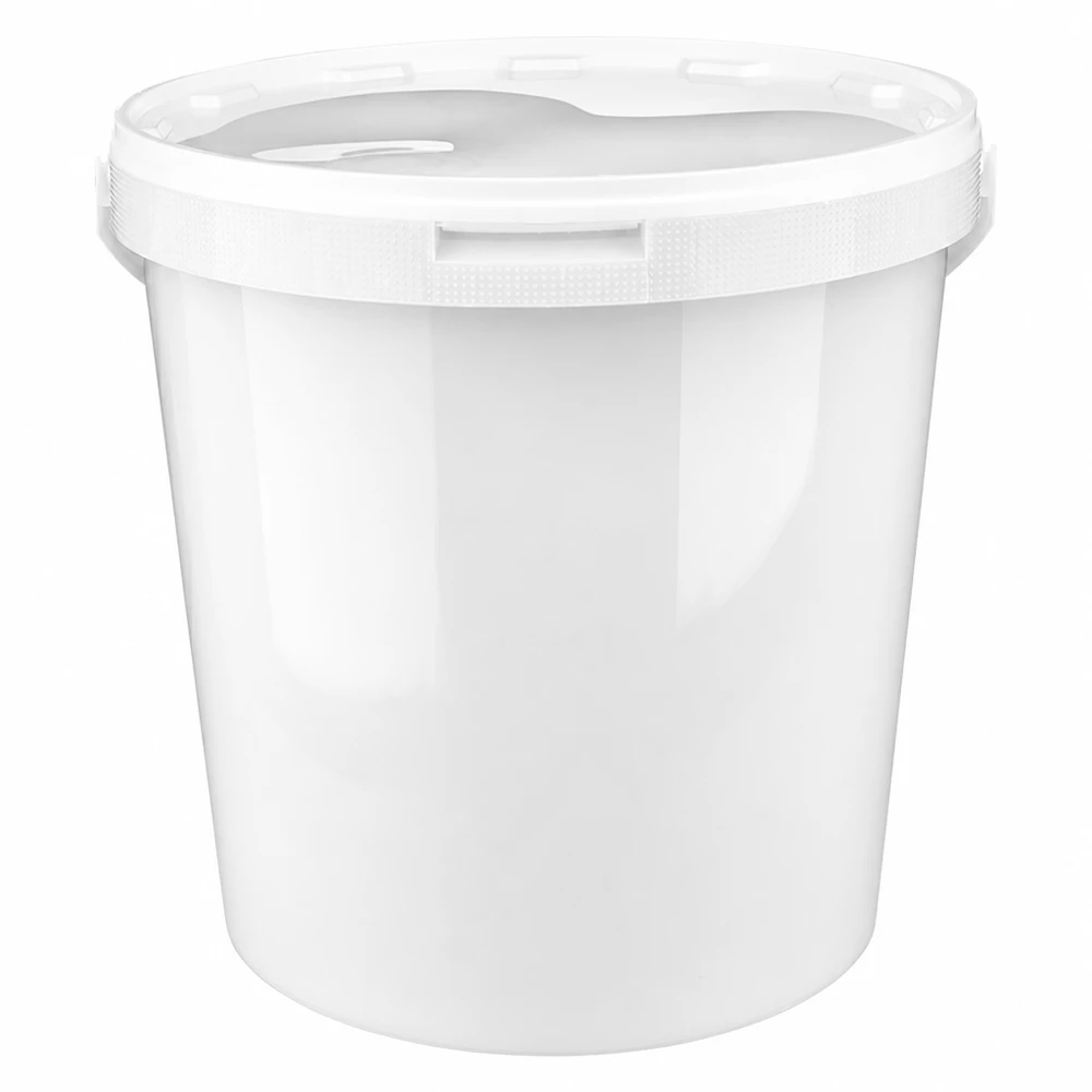 Großer weißer Plastikeimer 10,7 Liter mit Deckel ideal für Lagerung und Transport