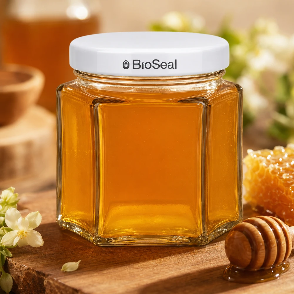 47ml Hexaglas mit BioSeal Deckel weiß UNiTWIST