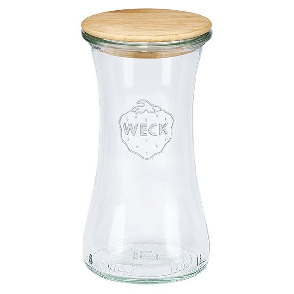 100ml Delikatessenglas WECK RR40 mit Holzdeckel