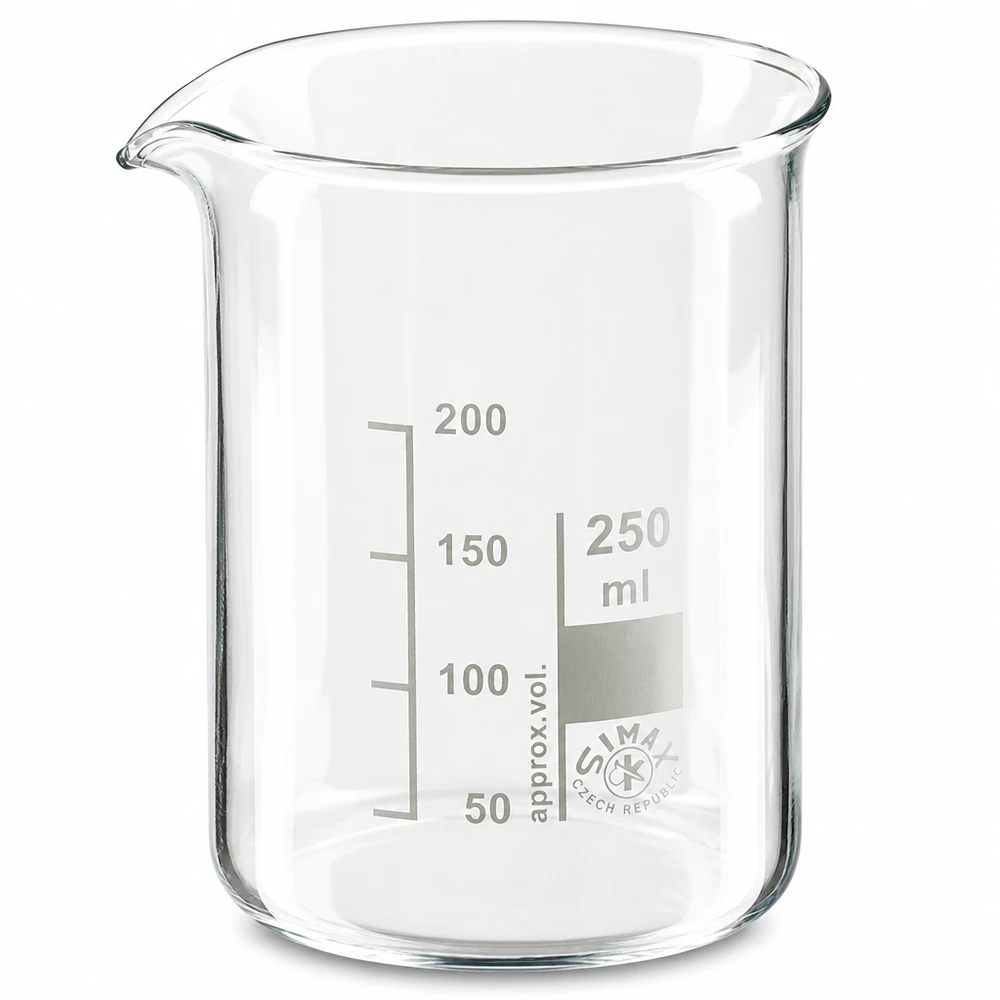 Becherglas 250ml chemikalienresistent aus Borosilikat ideal für Experimente und Analysen