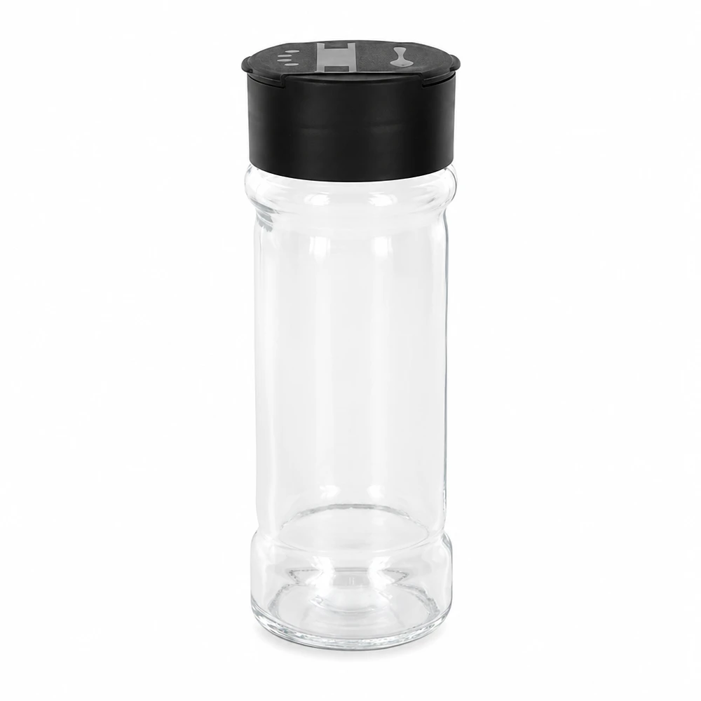 Salz-/Gewürzglas 100ml mit Doppelstreuer schwarz Salz-/Gewürzglas 100ml mit Doppelstreuer schwarz