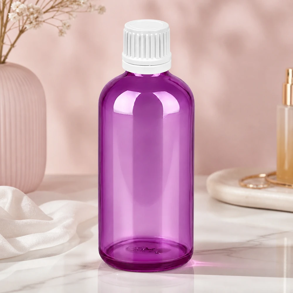100ml Flasche 11mm Schraubverschluss weiss Originalität Schraubverschlusserschluss PurpleLine UT18/100 100ml Violettflasche mit glatter Oberfläche und benutzerfreundlichem weissen Drehverschluss