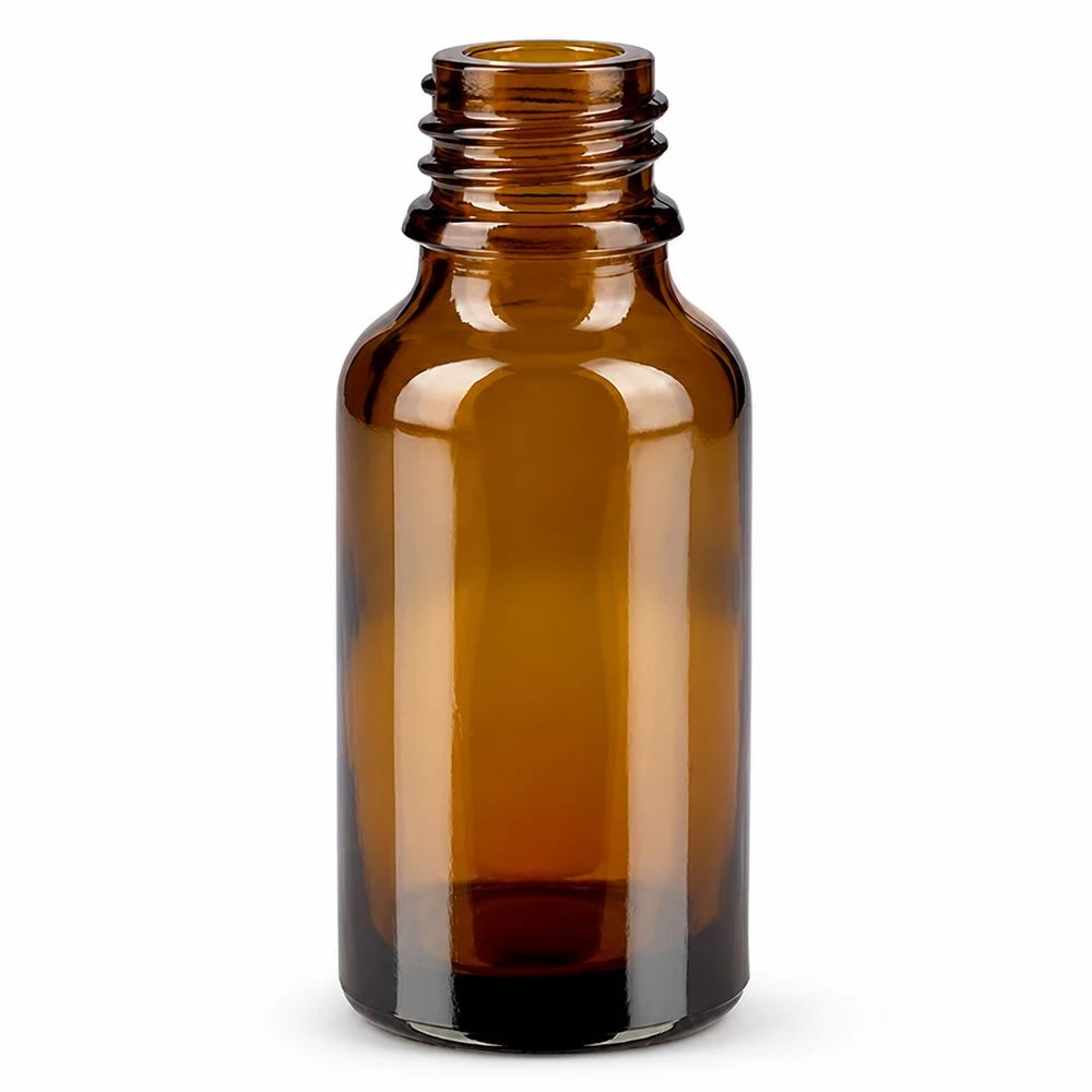 Tropfflasche 30 ml DIN 18 Braunglas NIEDRIGE FORM 30ml braune Apothekenflasche aus Glas mit Schraubgewinde für ätherische Öle und Medikamente