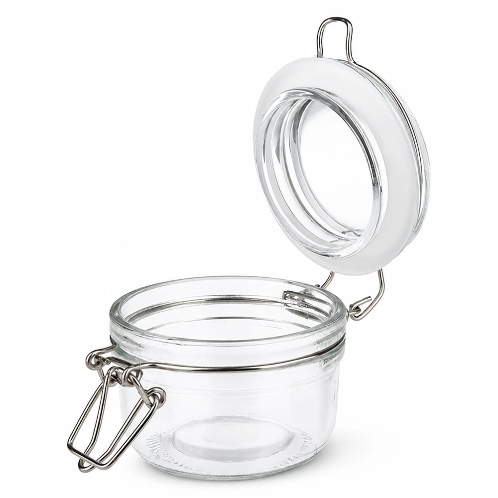 Kompaktes 100ml Bügelverschlussglas für portionierte Lagerung von Lebensmitteln