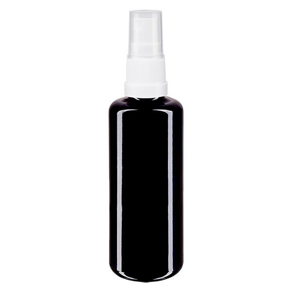Apothekenflasche violett 50ml Sprayaufsatz weiß