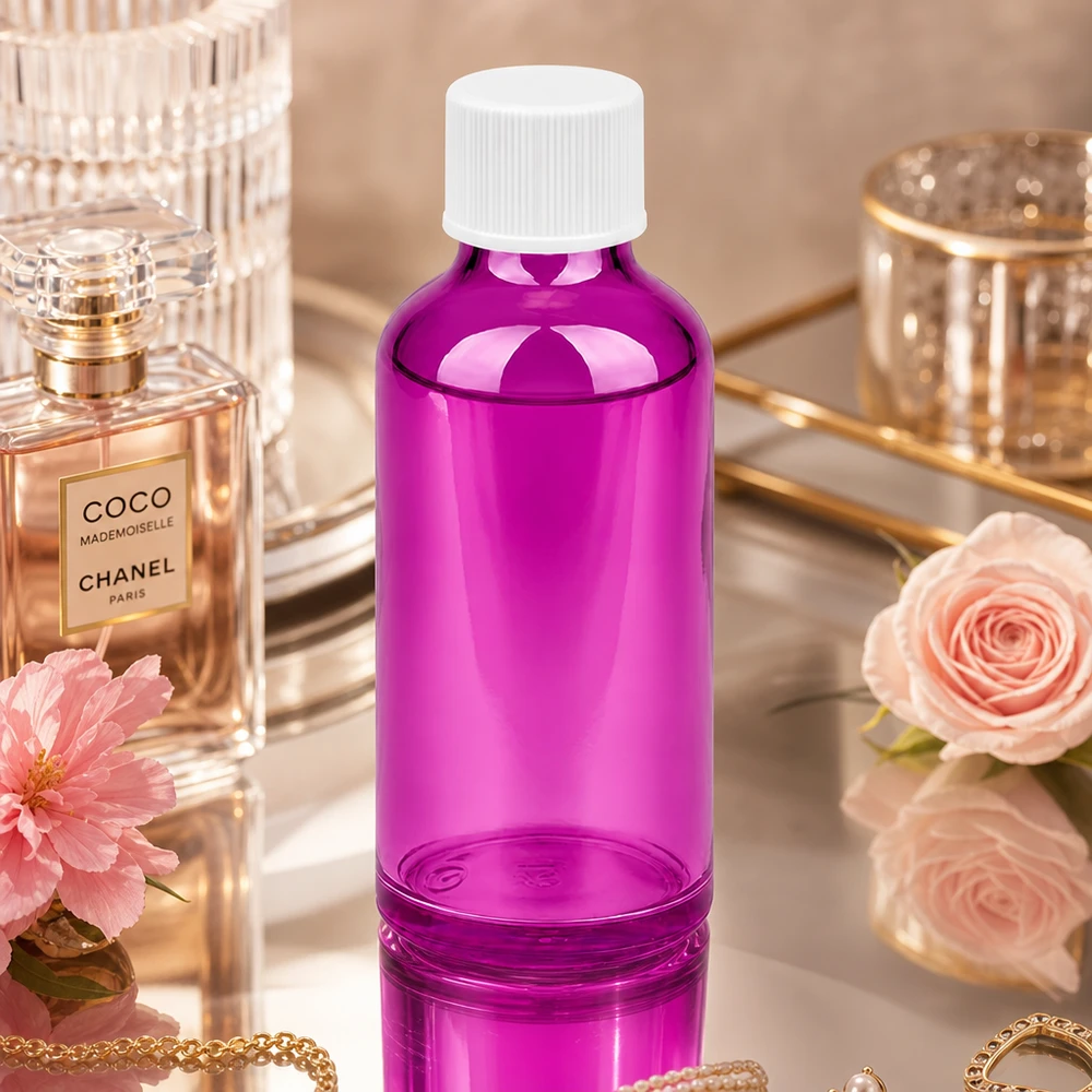 50ml Flasche 11mm Schraubverschluss weiss Standard PurpleLine UT18/50 Handliche 50ml Violettglas-Flasche mit UT18 Gewinde perfekt für mobile Anwendungen