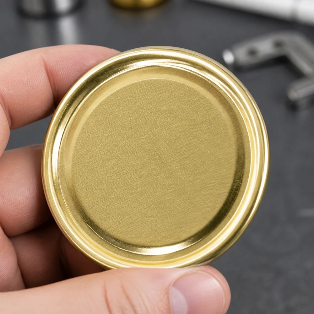 UNiTWIST TO43 gold, BioSeal, BPA-NI, unitemp Runder goldener Schraubdeckel 43mm Durchmesser UNiTWIST TO43 BioSeal BPA-NI unitemp
