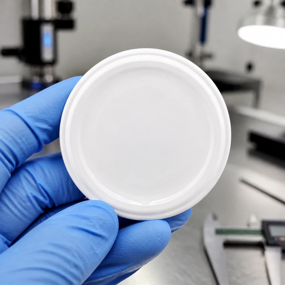 Runder weisser UNiTWIST TO58 Einmachdeckel mit BioSeal Technologie hitzebeständig unitemp