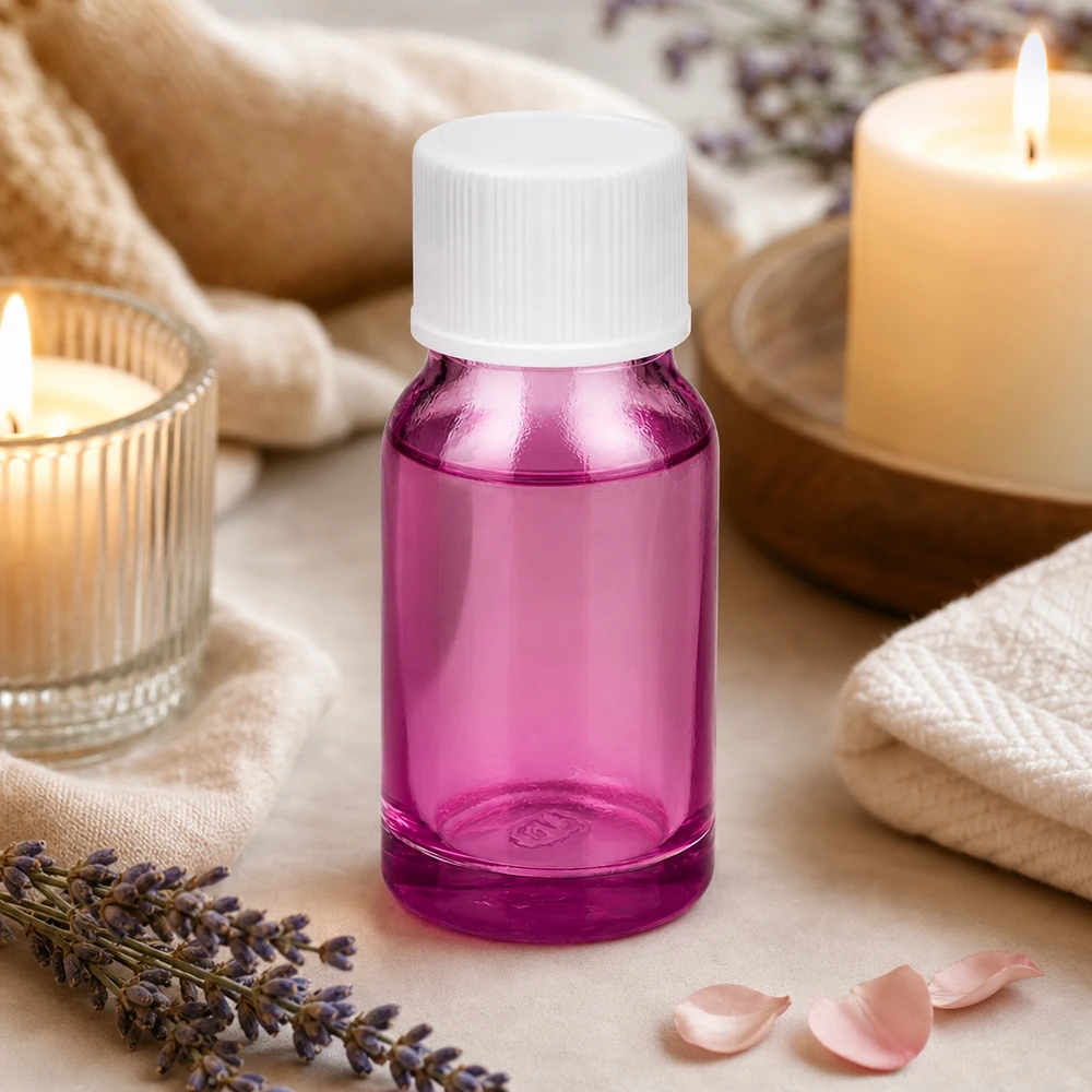 10ml Flasche 11mm Schraubverschluss weiss Standard PurpleLine UT18/10 10ml PurpleLine Glasflasche mit weißem Verschluss perfekt für Reisegrößen von Hautpflegeprodukten
