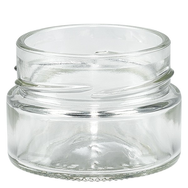 Glastiegel 80ml klar, o. Deckel, Gewinde TO58deep Glastiegel 80ml klar, o. Deckel, Gewinde TO58deep