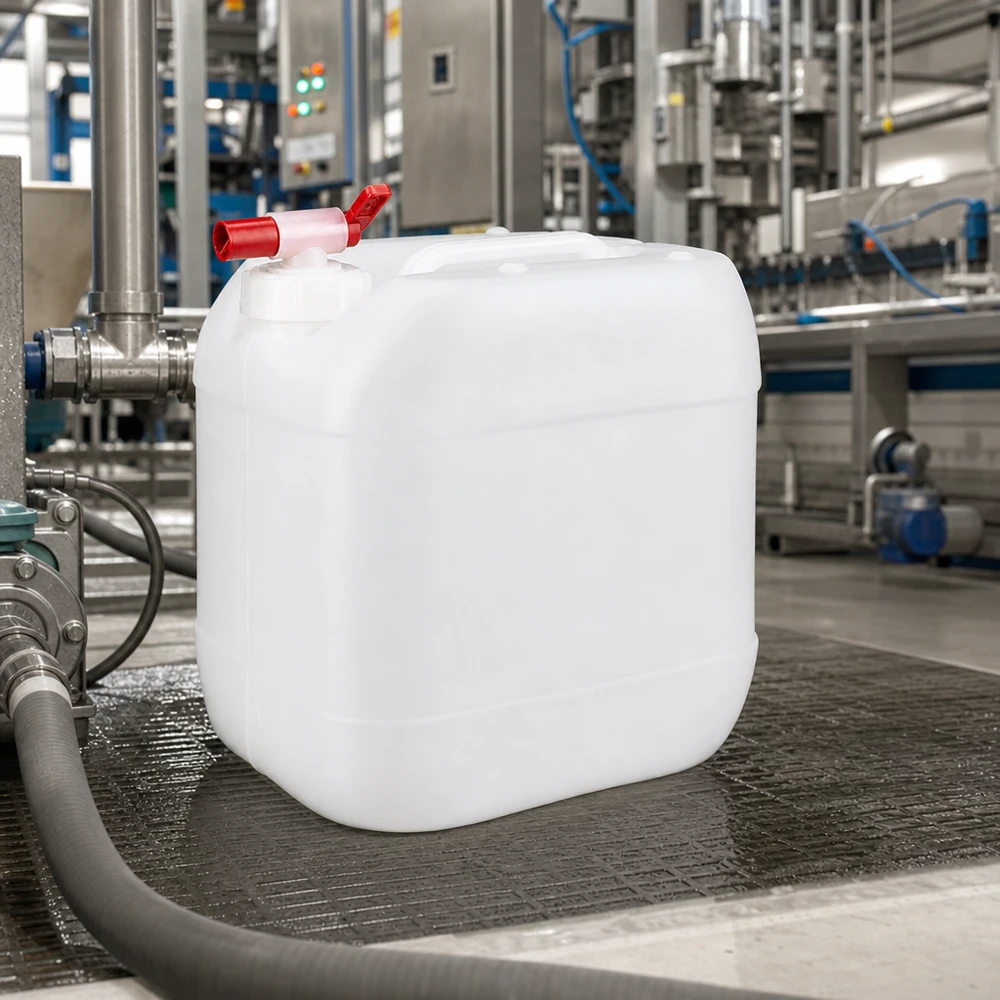 Kanister 15 Liter mit Auslaufhahn Lebensmittelechter Kunststoffkanister 15L mit Auslaufventil für den gewerblichen Einsatz
