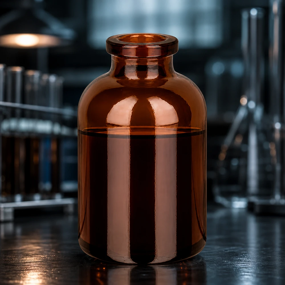 Injektionsflasche Braunglas 30ml Amber-Glasflasche 30ml für parenterale Arzneimittel mit dunklem Flüssigkeitsinhalt im Labor