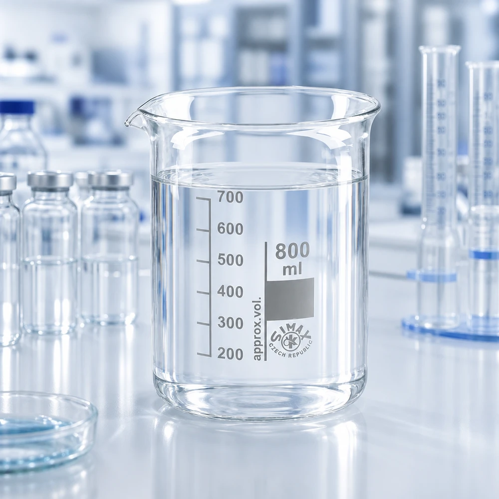 Becherglas 800ml Borosilikatglas, niedrige Form Graduiertes Becherglas 800ml mit präzisen Volumenskalen ideal für Messungen und Mischvorgänge