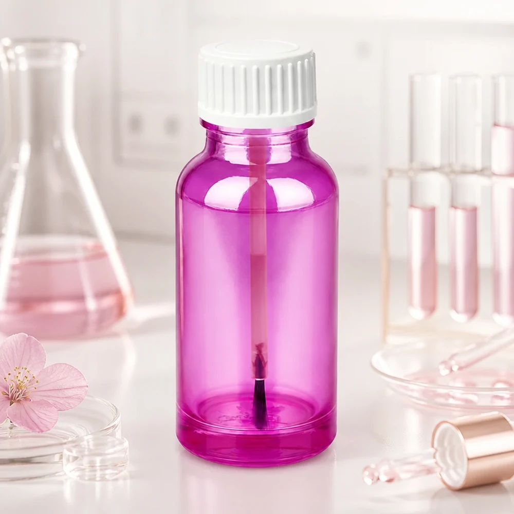 20ml Pinselflasche weiss Standard PurpleLine UT18/20 Kompakte Glasflasche 20ml mit Pinselaufsatz für professionelle Kosmetik-Applikationen