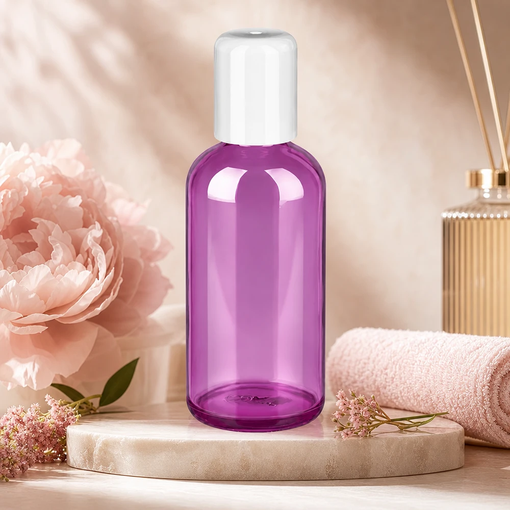 100ml Roll-On Flasche weiss Standard PurpleLine UT18/100 Langlebige 100ml Roll-On Flasche aus hochwertigem Glas in trendiger Violett-Optik für den Alltag