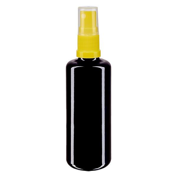 Apothekenflasche violett 50ml Sprayaufsatz gelb Apothekenflasche violett 50ml Sprayaufsatz gelb