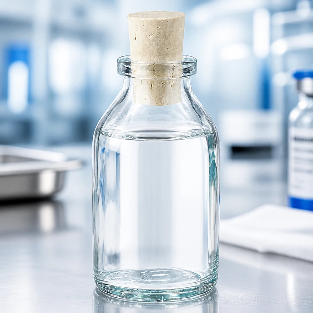 Durchsichtige Probenflasche aus Borosilikatglas 20ml mit passgenauem Korken
