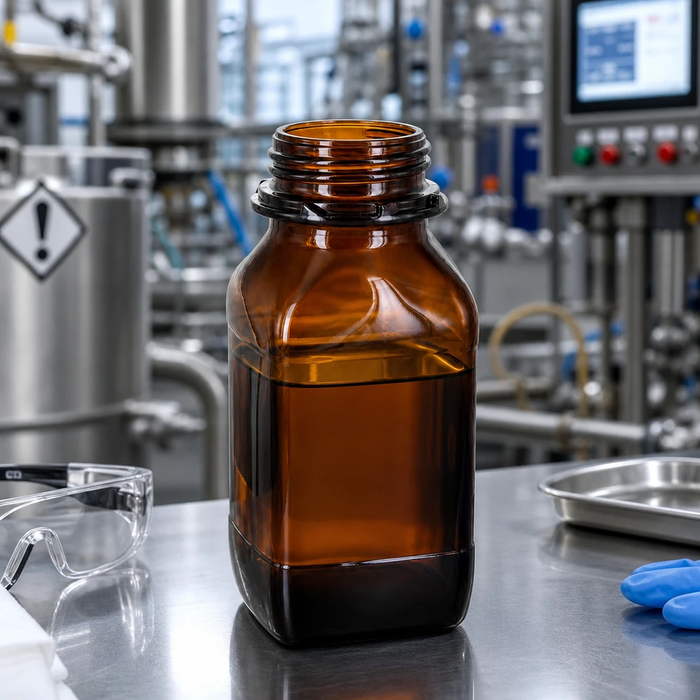 500ml Braunglas-Vorratsflasche - Ihr zuverlässiger Schutz für wertvolle Substanzen Stapelbare 500ml Chemikalienflasche mit eckiger Form für platzsparende Lagerung im Labor