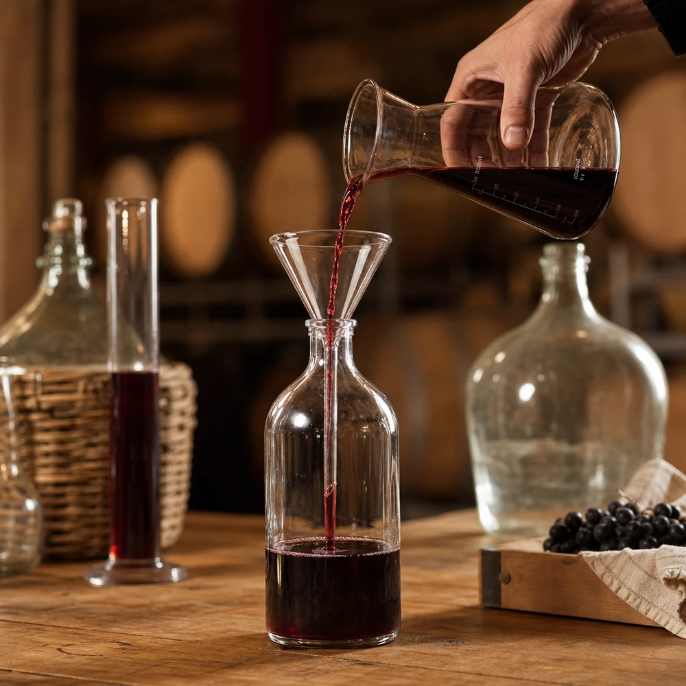 Trichter ø80mm Kalk-Soda, Winkel 60°, Kurzstil 80mm Einfülltrichter aus klarem Glas mit Kurzstiel perfekt für Flaschen und Behälter befüllen