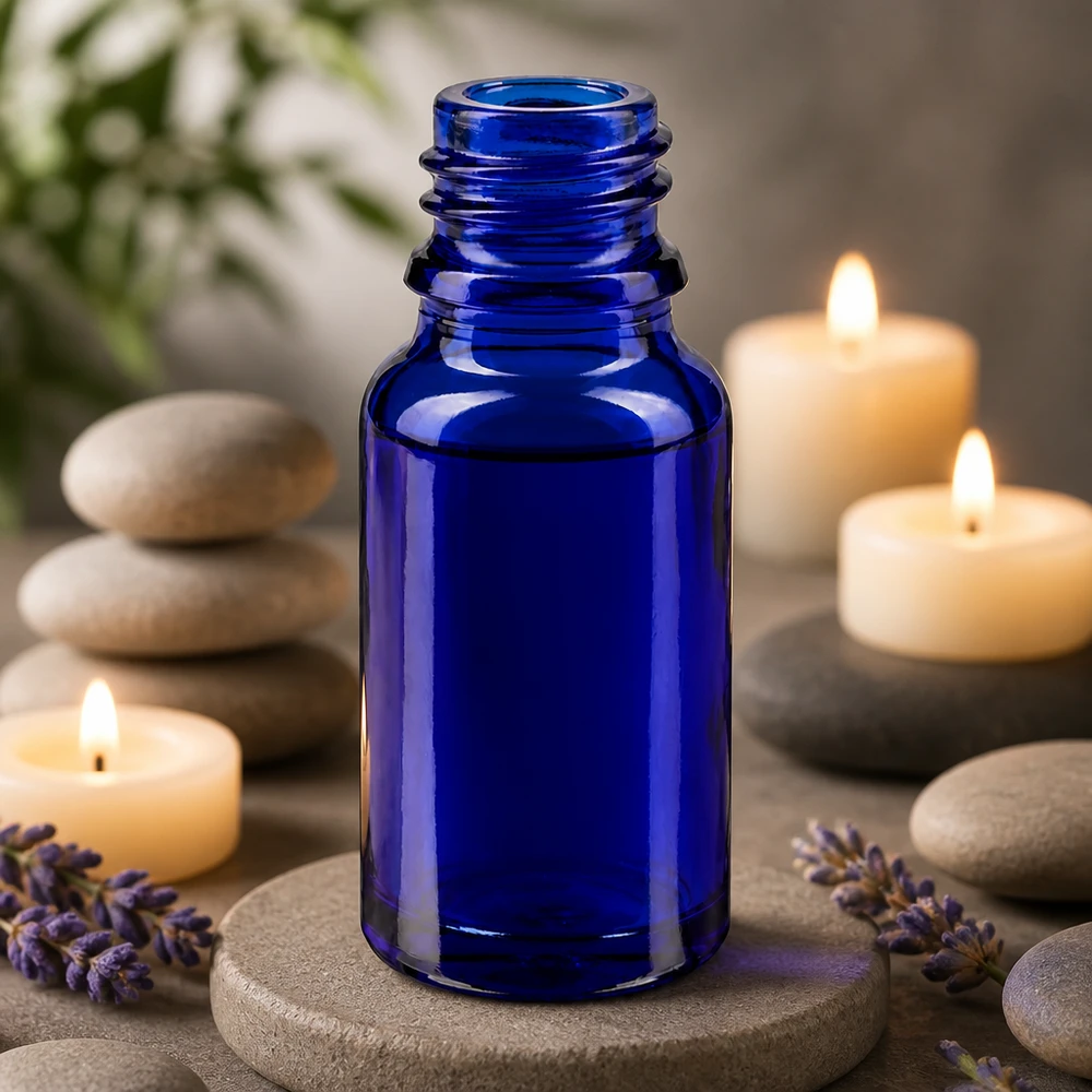 Tropfflasche 10ml DIN 18 BLAUGLAS 10ml Apothekenglas in elegantem Kobaltblau für aromatherapeutische Öle und Essenzen