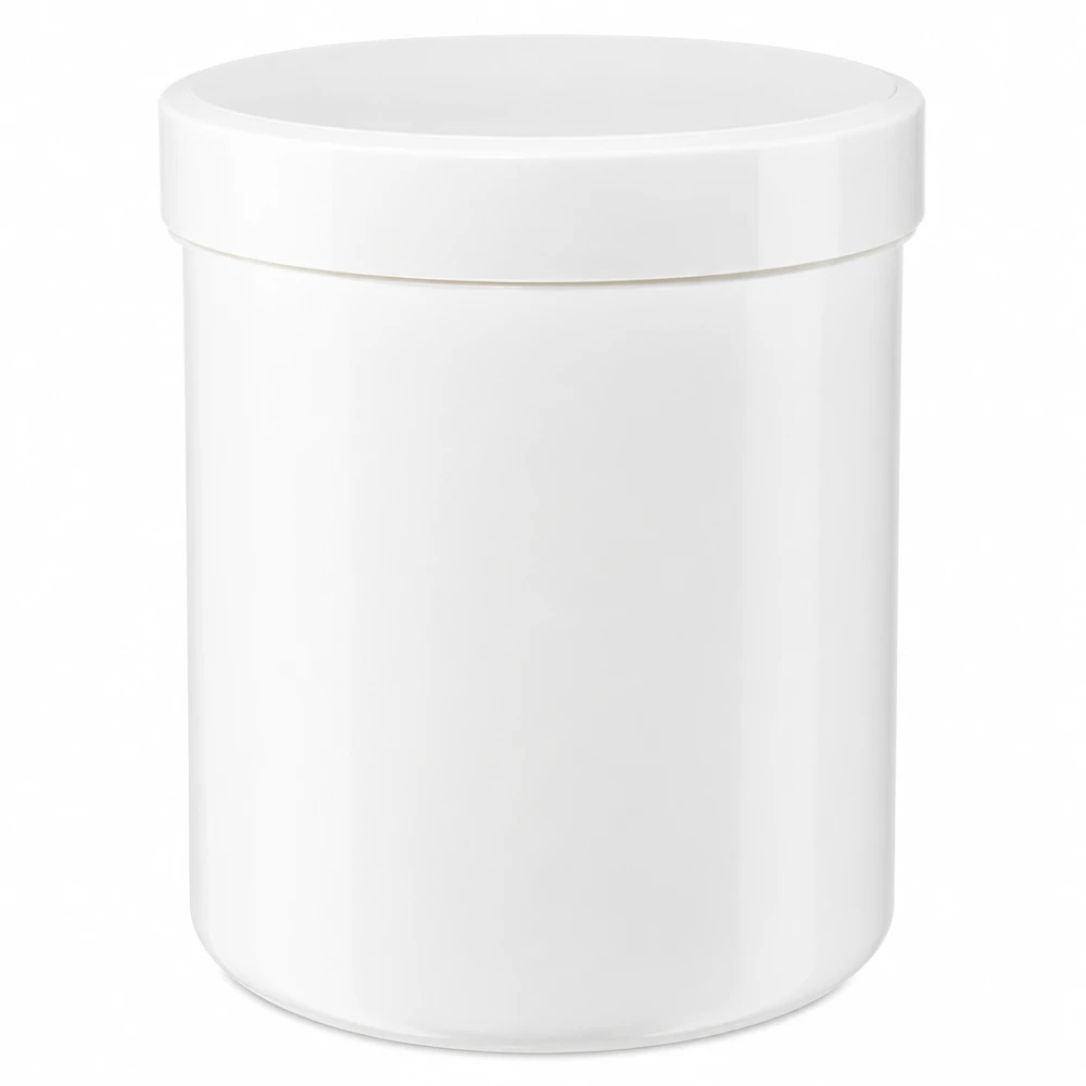 Salbenkruke 150g weiß mit weißem Schraubdeckel (Polypropylen) Weiße PP-Kruke 150ml für Kosmetik Pharmazie und Salbenherstellung mit Deckel