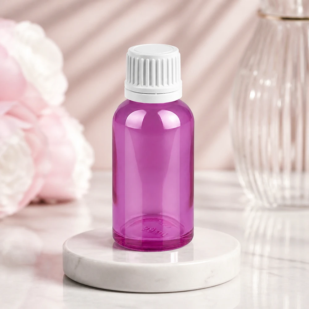 30ml Flasche 11mm Schraubverschluss weiss Originalität Schraubverschlusserschluss PurpleLine UT18/30 Elegante violette 30ml Flasche mit praktischem weißem Schraubverschluss für den Hausgebrauch