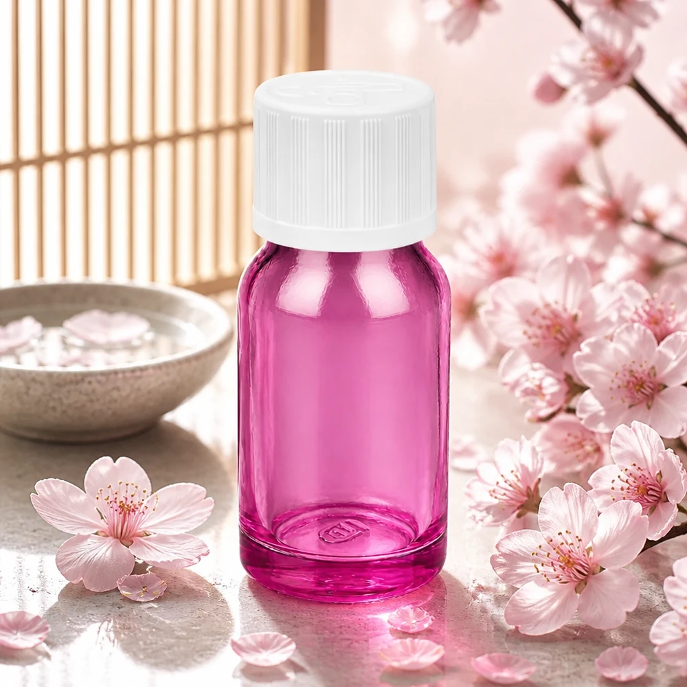 10ml Flasche 11mm Schraubverschluss weiß Standard Kindersicher PurpleLine UT18/10 Hochwertige 10ml Flasche in Pink-Violett mit UV-Schutz für lichtempfindliche Wirkstoffe