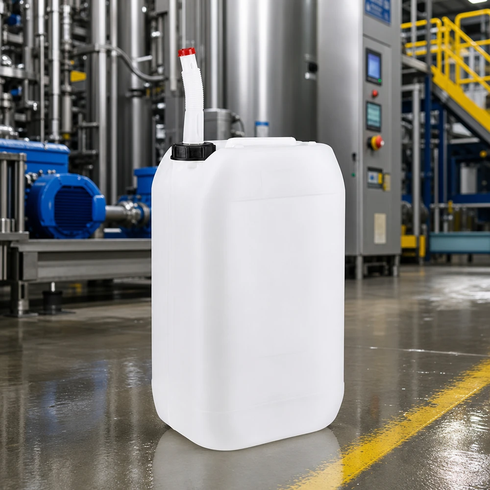Kanister 15 Liter mit Auslaufrohr Flex Lebensmittelechter 15L HDPE-Kanister mit flexiblem Ausgießer und Schraubdeckel