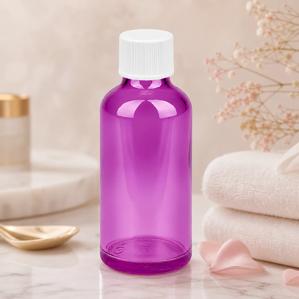 50ml Flasche 11mm Schraubverschluss weiss Standard PurpleLine UT18/50 Robuste 50ml Violettglasflasche mit UT18 Gewinde für sichere Lagerung lichtempfindlicher Substanzen