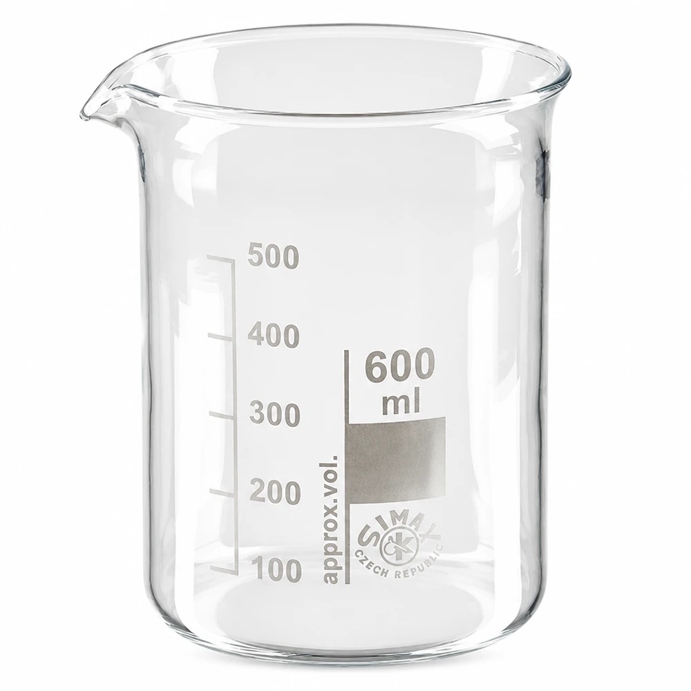 Messbecher 600ml Borosilikatglas für chemische Anwendungen und Experimente im Labor