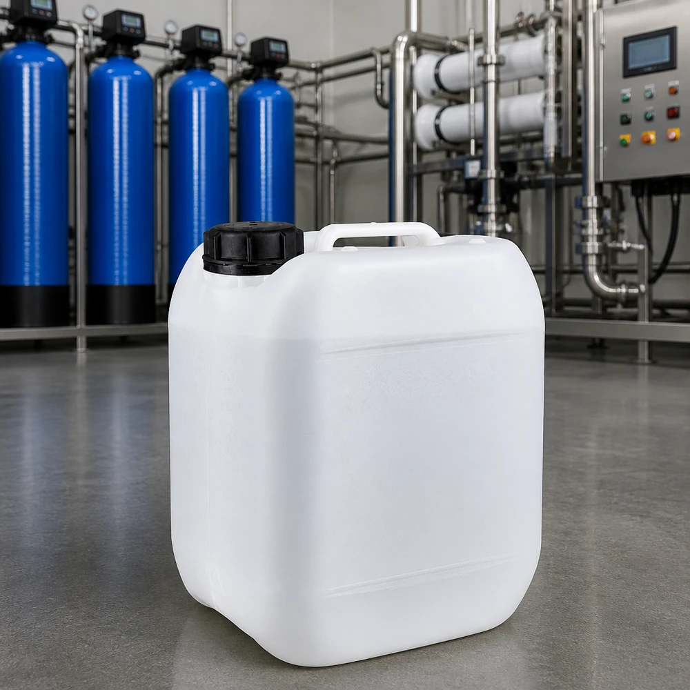 Kanister 5 Liter mit Schraubverschluss Originalitätsverschluss Stapelbarer 5 Liter Kanister aus HDPE mit schwarzem Deckel für Chemikalien und Reinigungsmittel