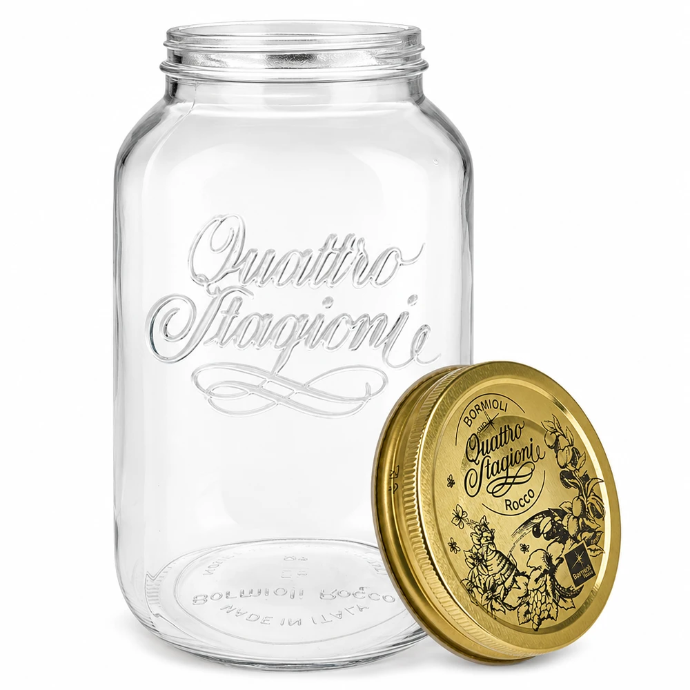 Bormioli Rocco Quattro Stagioni 3800ml Einmachglas mit abnehmbarem Deckel Detailansicht italienische Qualität