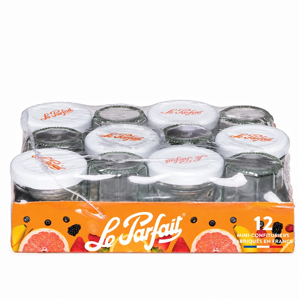 Le Parfait Mini-Konfitürengläser 44ml im 12er Set mit Schraubverschluss in Verkaufsverpackung