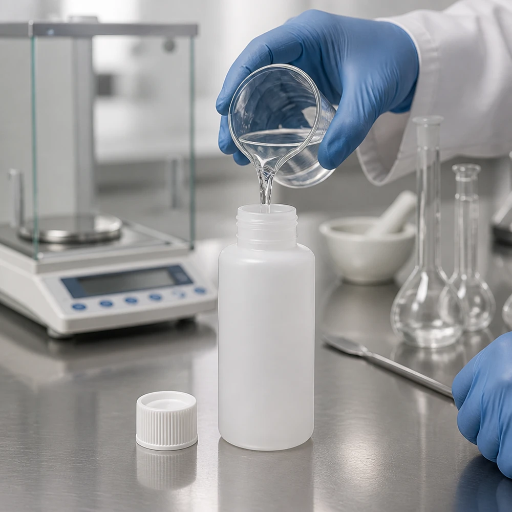 Apothekenflasche aus lebensmittelechtem HDPE 30ml weiß für chemikalienbeständige Lagerung