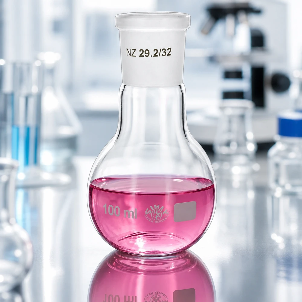 Chemieresistenter Laborkolben 100ml für analytische Verfahren mit NS 29/32 Standardschliff