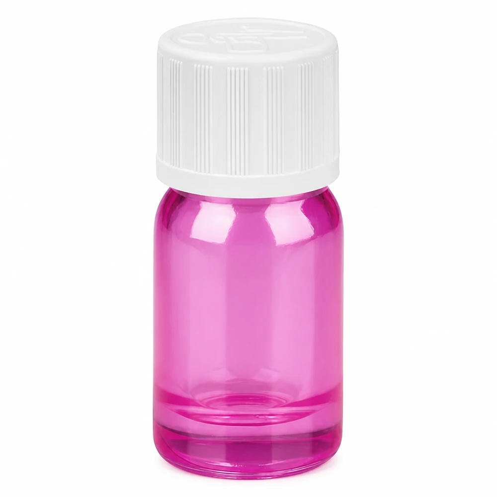 5ml Flasche 11mm Schraubverschluss weiß Standard Kindersicher PurpleLine UT18/5 Hochwertige Glasflasche in Purple-Line Design mit UV-Schutz für lichtempfindliche Substanzen